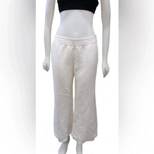 Precis  Petites Linen Blend White Wide Leg Pants Size 10